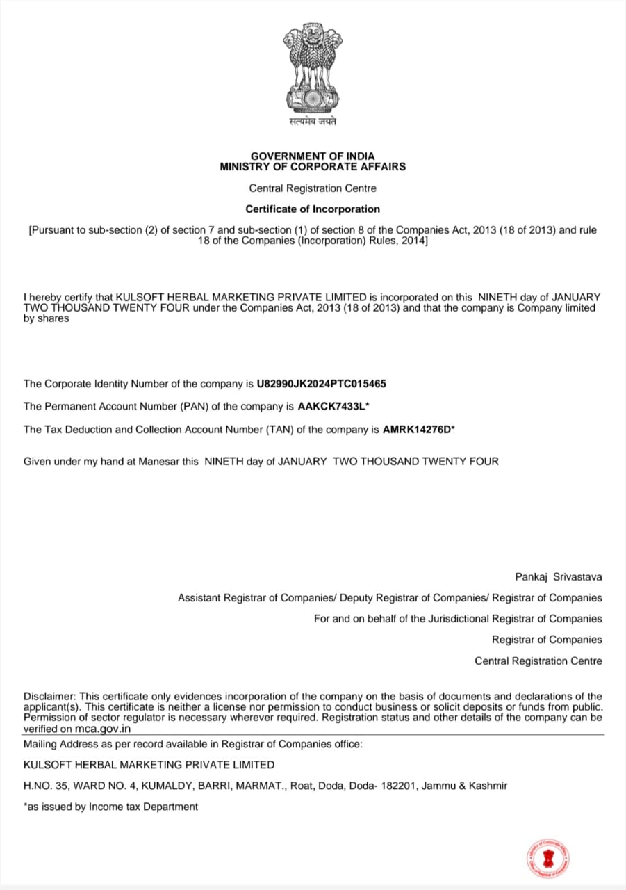 Kulsoft Herbal Marketing Pvt. Ltd.